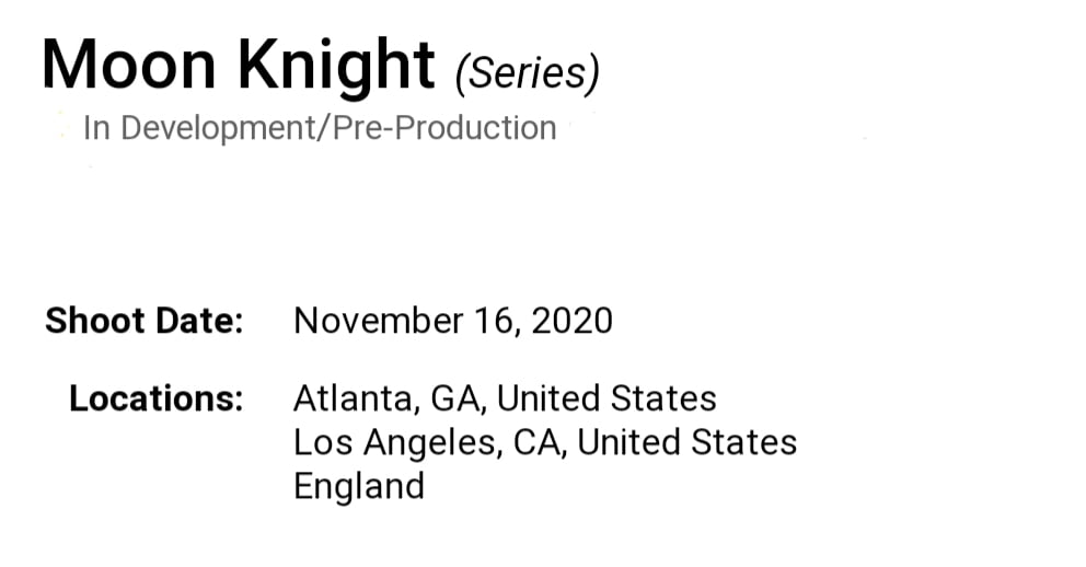 Moon Knight ya tiene fecha de inicio de rodaje