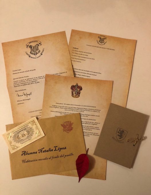 Carta personalizada de Hogwarts